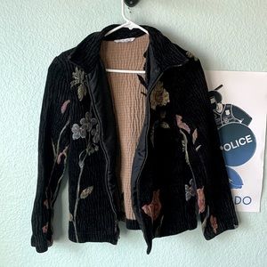 Black Floral Coat
